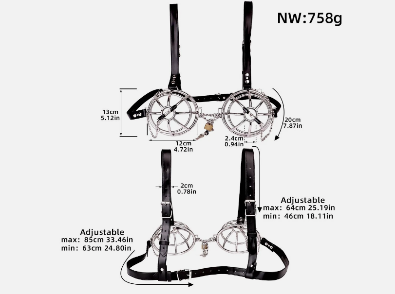 Áo Ngực Kim Loại Có Kẹp Vú Nhũ Hoa Đồ Chơi BDSM Gợi Cảm